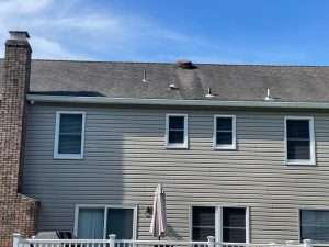 Photo of roof before soft wash roof cleaning with Hydro Eco Clean